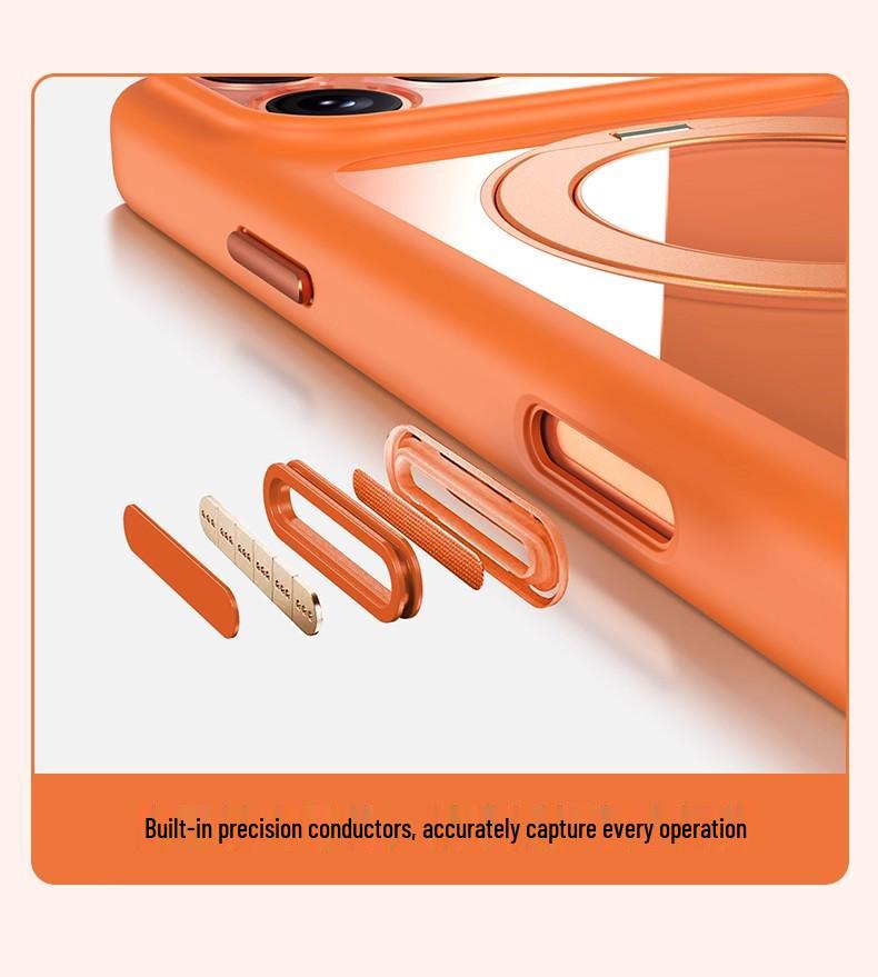 iPhone 17 Pro Max Case with Rotating Magnetic Stand and Full Coverage Lens Protection