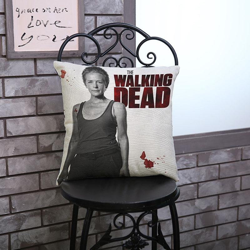 The Walking Dead Print Decorative Pillows One Side Print Cotton Linen Cushion Cover 45X45Cm Woven Throw Cushion Pillow Cover