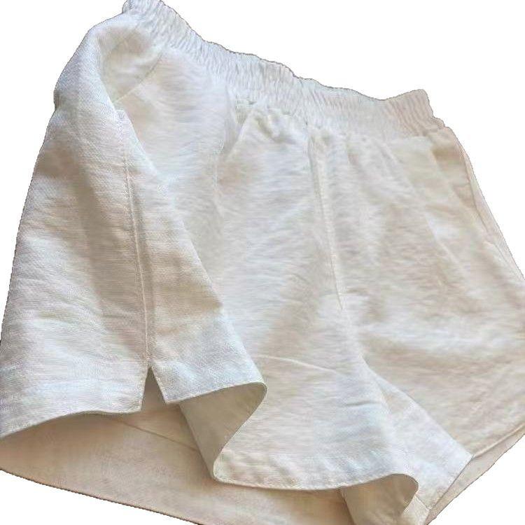 Women's White Breathable A-line Shorts - Slimming, Loose, Wide Leg, Petite, Casual Summer Pants