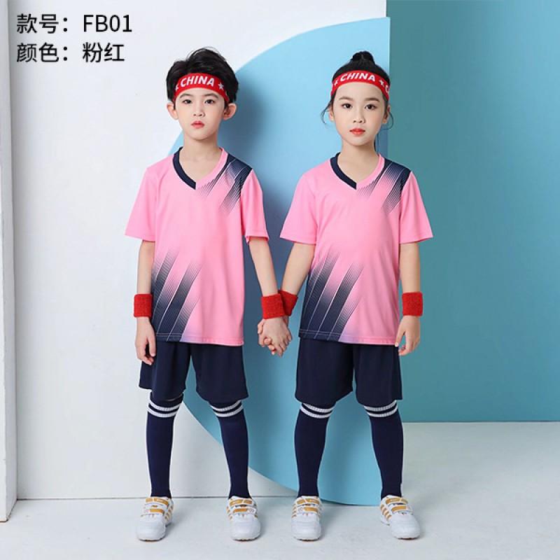Kids Soccer Uniform Set Gradient Print Performance Jersey Short Sleeve Kit Training Match