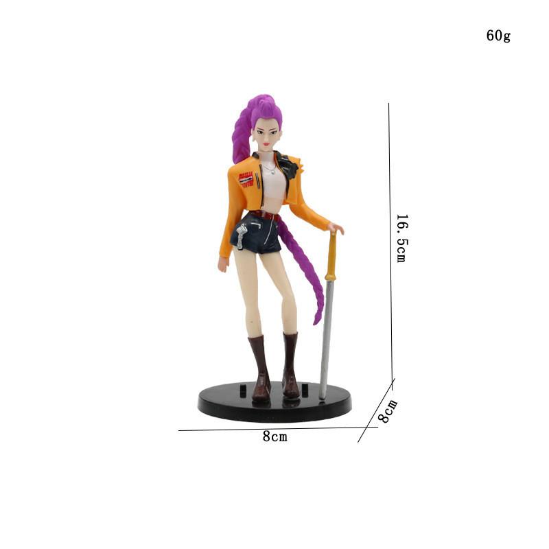 

Demon Hunters Kpop Pvc Action Figures 16cm With Base Collectible Display Purple Hair