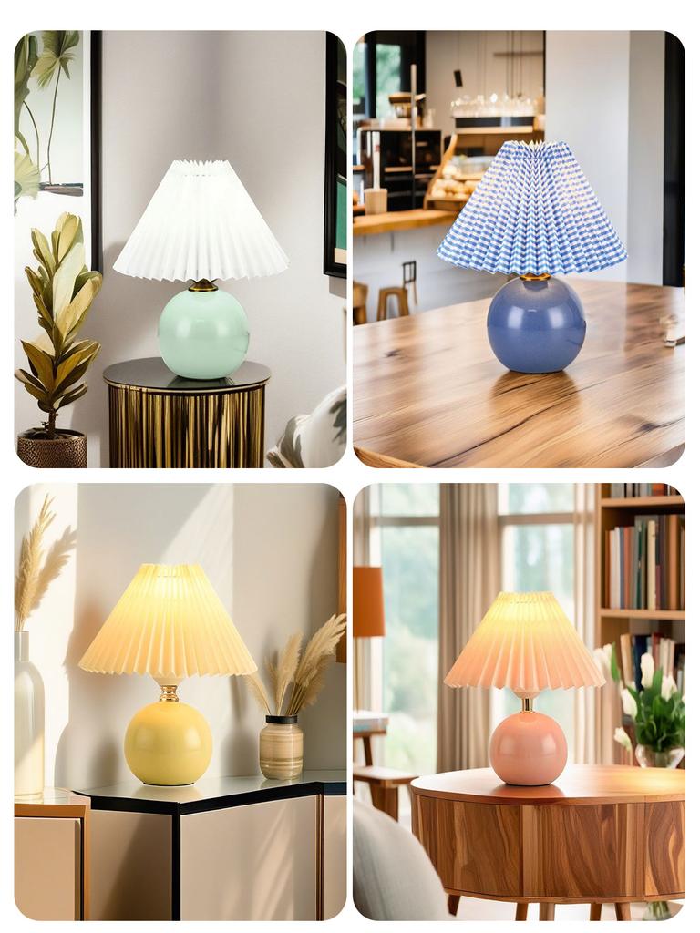 LED Pink/blue/orangr/green/white Lampshade Mood Lighting Table lamp,Bedroom Bedside Lamp,Night Light,Nordic Desk Decorating Item