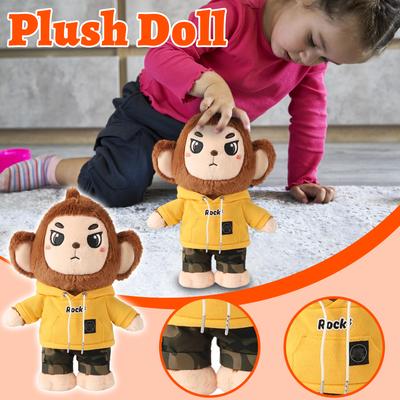 Petite Poupée Singe Vêtue de Vêtements, Mignonne Peluche Animale, Poupée Singe