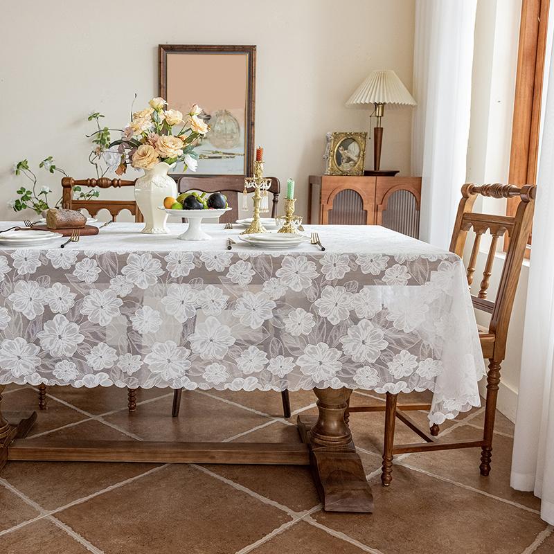 French Style Table Decoration And Accessories Gentle And Elegant Rectangular Tablecloth Kitchen Dining Coffee Table Cover