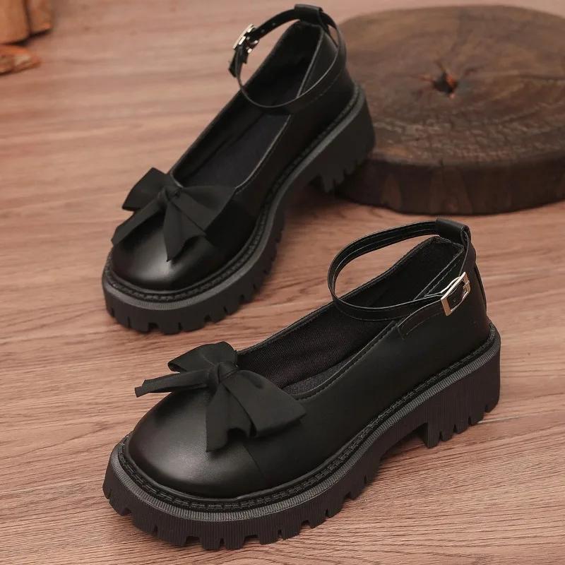 Módní dámské boty 2025 Značkové Boty s přezkou Dámské vysoké podpatky Módní mašle Kancelářské a pracovní Nové Boty Mary Jane plus size