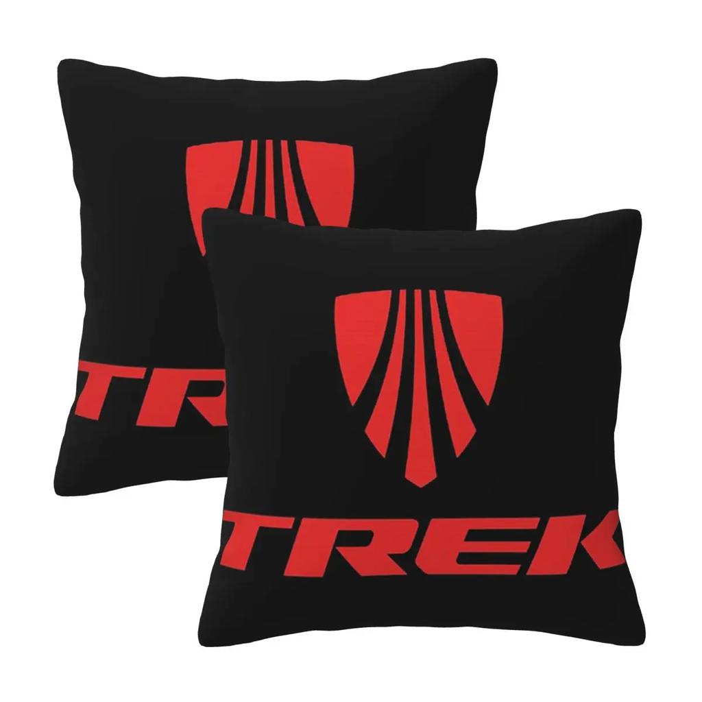 Trek Bike Logo 2 pcs Square Pillowcase Pillow Cover Cushion Zip Decorative Comfort Throw Pillow for Home Car