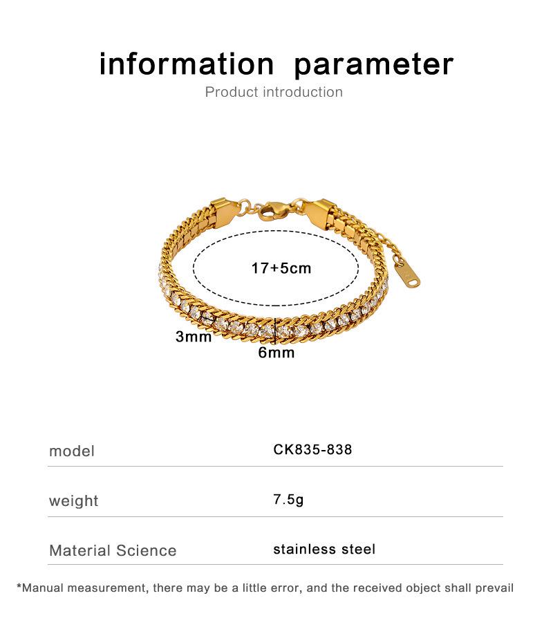 Pulsera en Capas de Acero Inoxidable y Oro de 18 Quilates con Circonita: Joyería Colorida y Versátil para Mujer