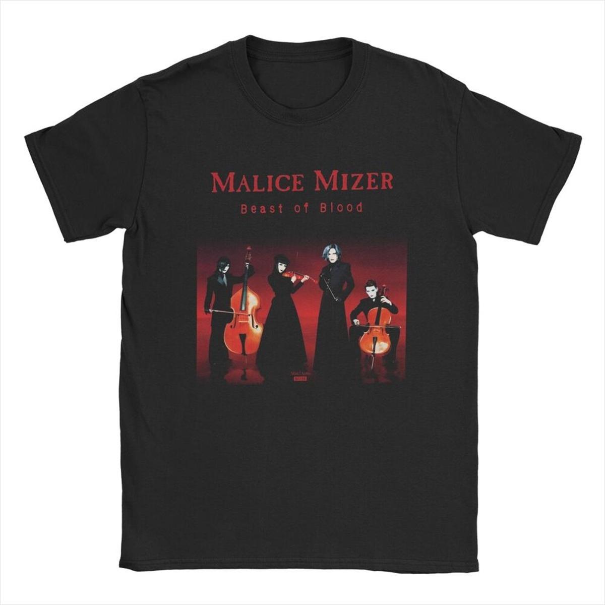 

Футболки Malice Mizer Band Singer Чоловічі 100% вінтажні футболки з круглим вирізом, рок-музиканти, футболки з короткими рукавами, товари 4XL 5XL 6XL S