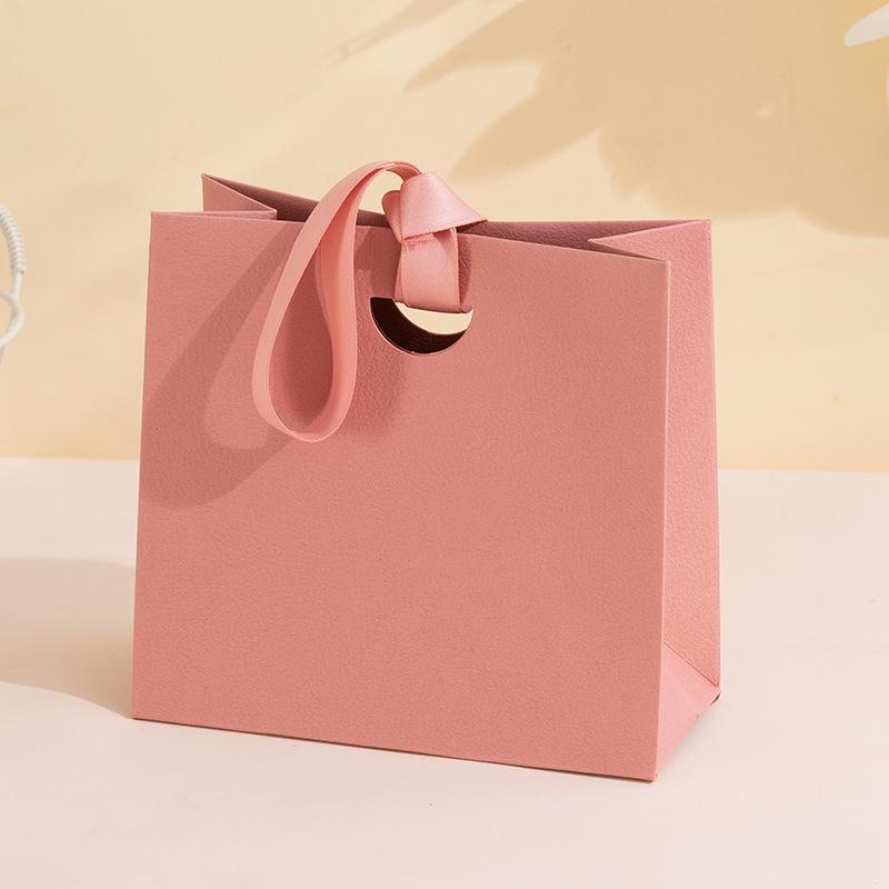 12pcs Elegant Paper Gift Bags With Ribbon Handles Premium Wedding Party Favor Packaging Small Boutique Shopping Tote Bags