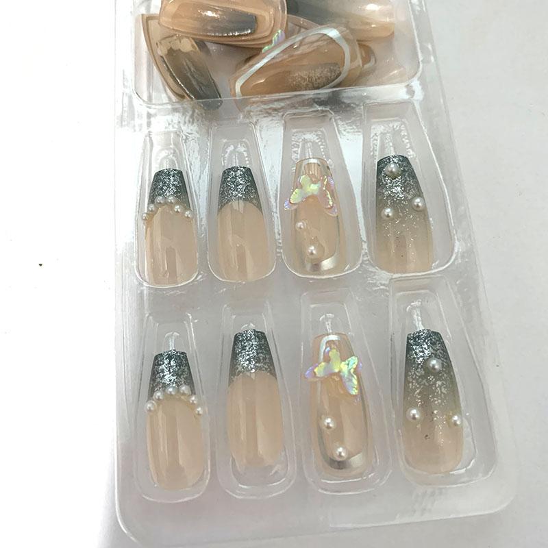24 pcs/set Press on Nails Long Red Star Nail Girls Sexy Nail DIY Bridal Tip Daily Reusable Sexy Fake Nails Art For Women Decoration
