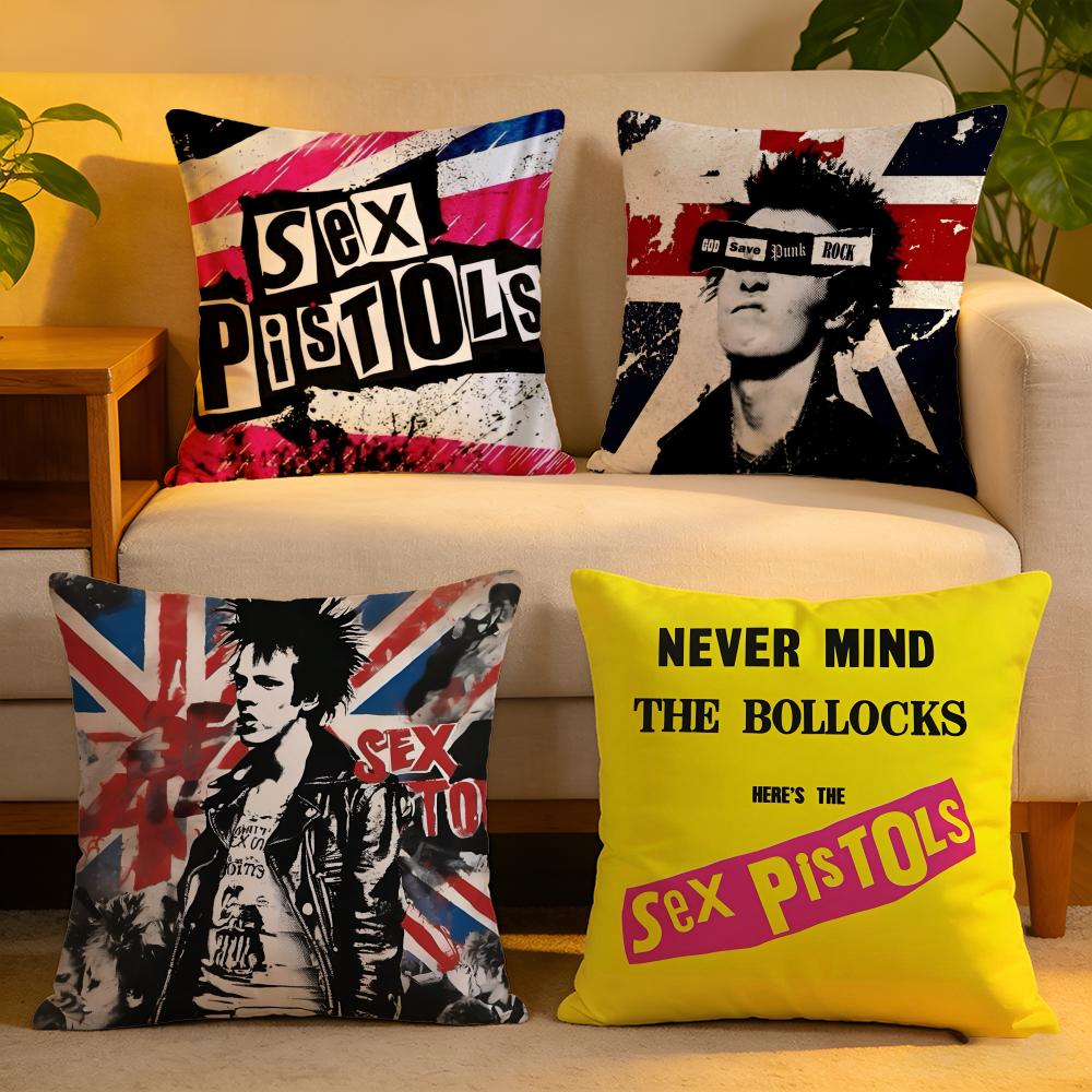 Cushion Cover Linen SkinFriendly Soft Decorative Case For Sofa Home Decor Punk Rock Band SSex Pistols Pillow Cover
