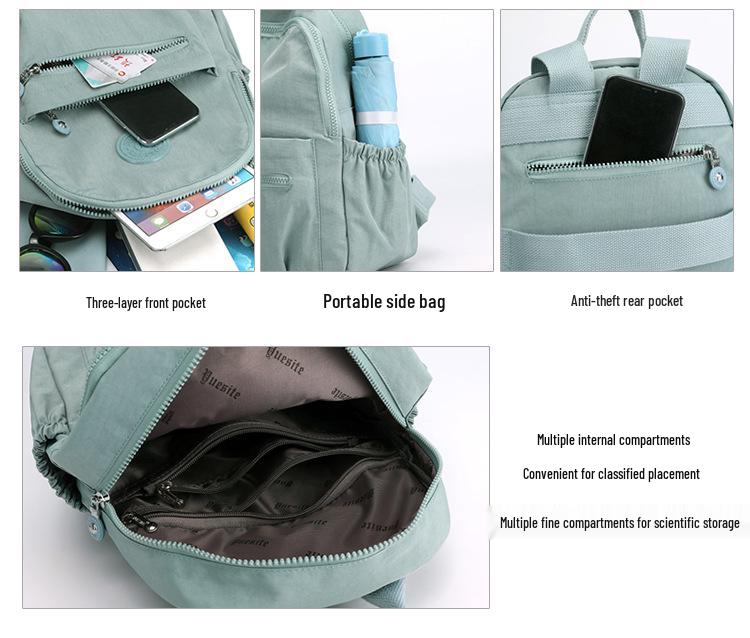 Damen Modischer Rucksack aus Nylon-Oxford-Canvas - Koreanischer Stil, Vielseitig für die Schule oder als Mama-Tasche