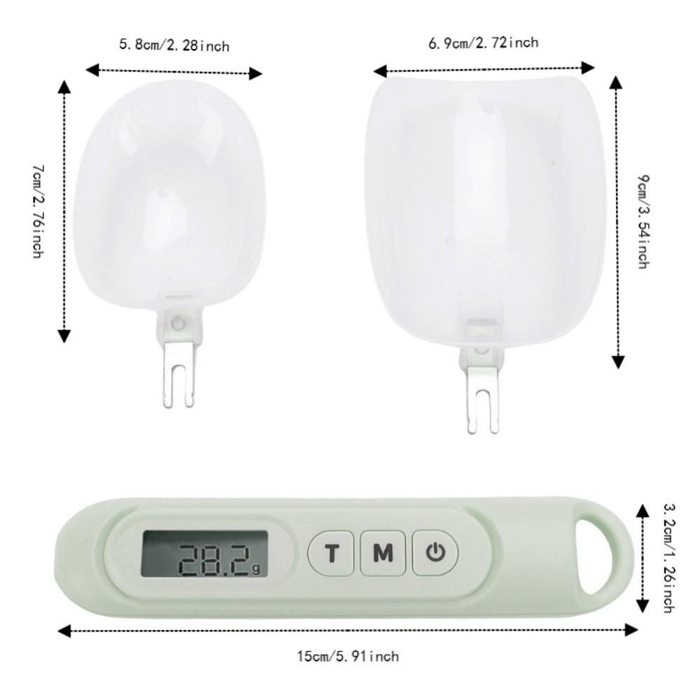 ABS Electronic Food Scale Beige Light Green Digital Food Weighing Spoon Portable Use светло-зеленый