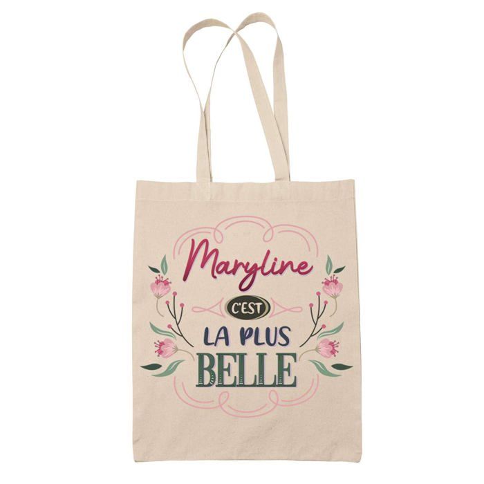 Sac cabas - PLANETEE - Maryline la plus belle - Jute naturel - Imprimé en France - Anses solides
