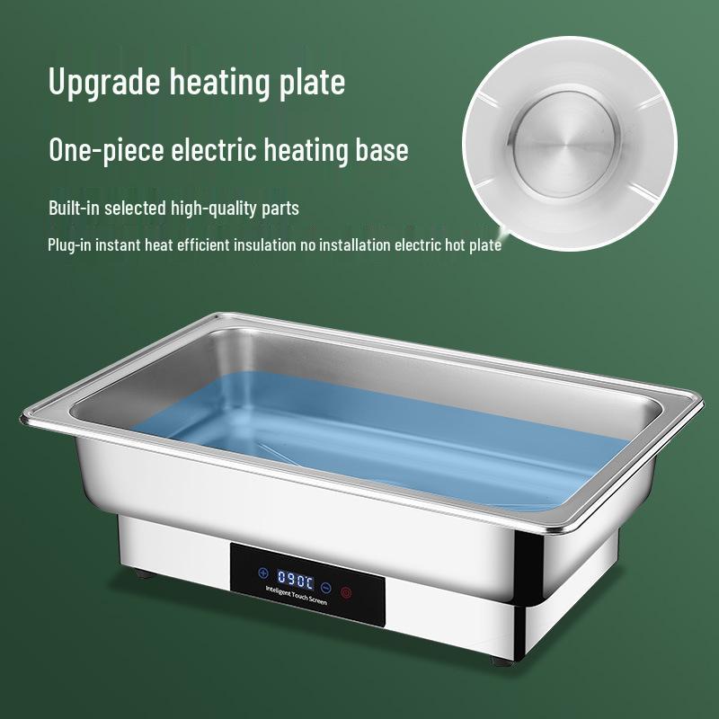 Stainless Steel Self-Serve Buffet Warmer with Transparent Flip-Top for Restaurants & Hotels