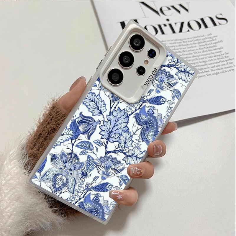 Blue And White Porcelain Pattern Shockproof Phone Case for Samsung Galaxy S26 Edge S25 Ultra S24 FE S23 Plus S21 Cover Anti Fall