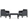 Day and Night - Day and Night Garden Furniture Set 3 Pieces Cushions PP Rattan Anthracite Gray