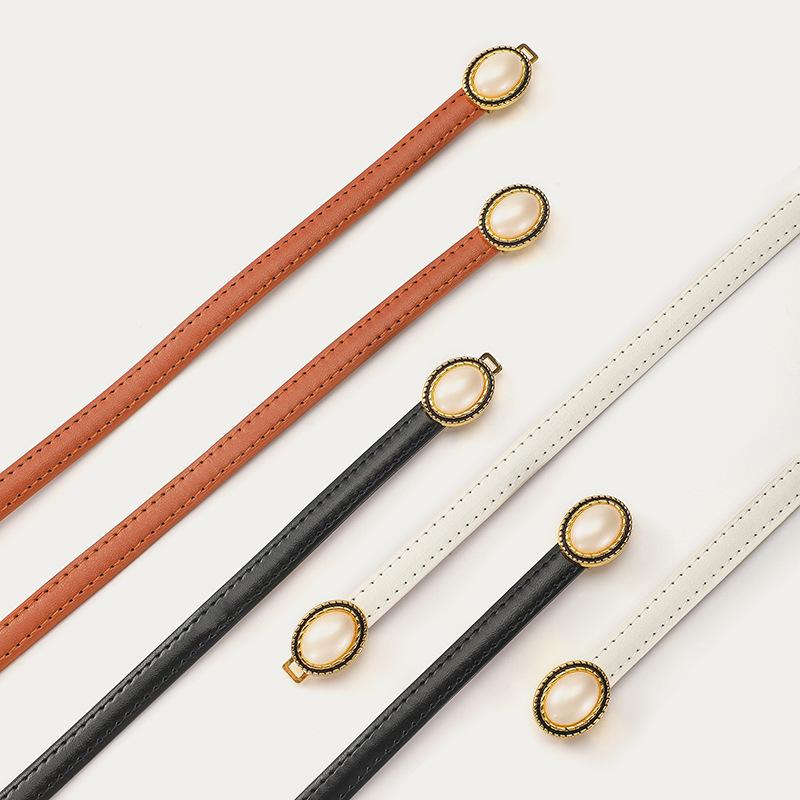 Four-Leaf Clover Pearl Women'S Belt Belt Women'S Dress Belt Thin Decoration