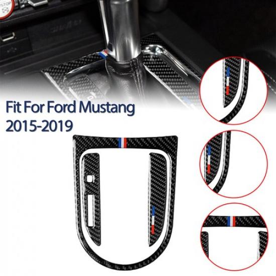 

3×For Ford Mustang 2015- Carbon Fiber Gear Shift Panel Decor Trim Sticker-W