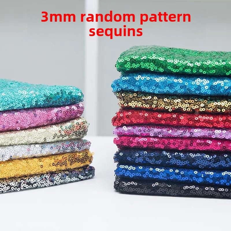 50-Color Double-Sided 5mm Sequin Fabric for Clothing, Luggage, and Wall Decoration