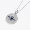 925 Sterling Silver Fine Pendant Necklace Eye Gemstone Trendy Zircon Encrusted for Anniversary Fashion Jewelry Making Women's