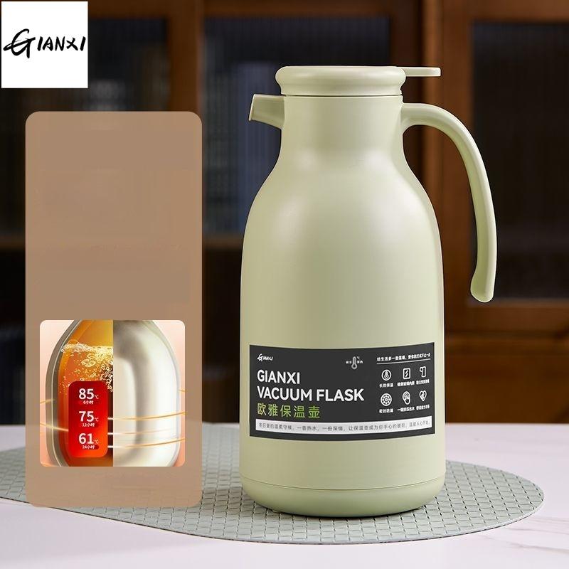 Zielona szklana butelka termosowa 1300 ml do domu i kuchni, termiczna butelka na wodę z uchwytem, termos na kawę o dużej pojemności