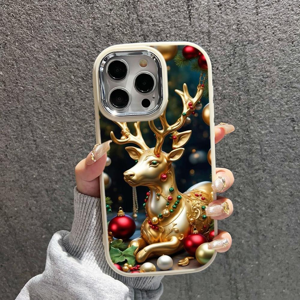 

N105 рождественские и новогодние художественные мягкие чехлы для телефонов iPhone 16 Pro Max Xiaomi 11 Lite 5G NE Redmi Note 11s рамка для покрытия камеры защитная задняя крышка for iPhone 15 Plus