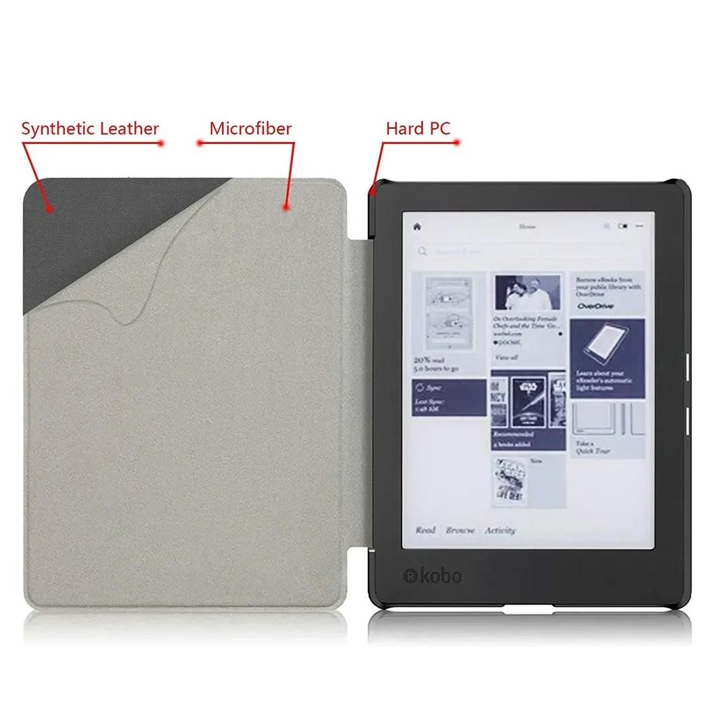 All-new Ultrathin Cover Case for Kobo Aura H2O Edition 2 6.8 Inch 2017 eReader Fashion painted Magnetic Smart Cover Funda Capa