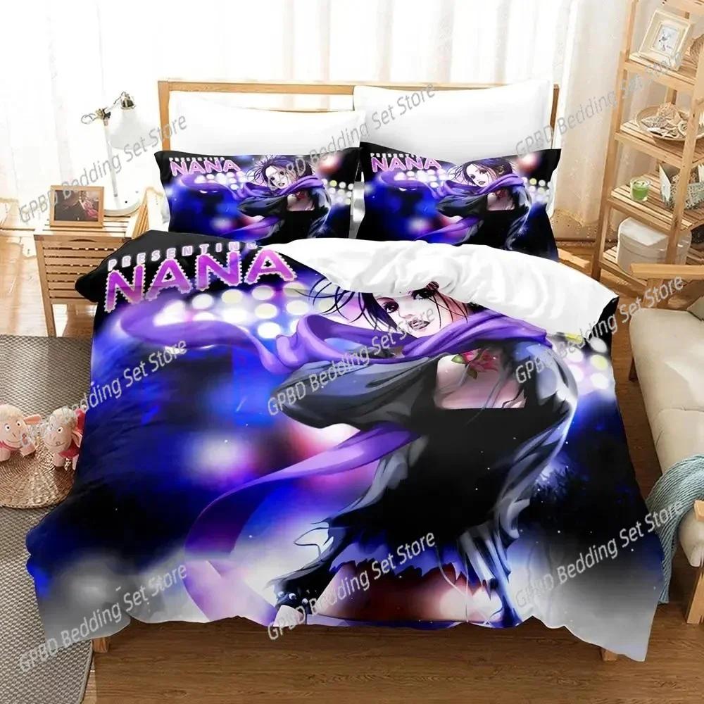 Anime Nana Black Stones Bedding Set For Bedroom Soft Modern Bedspreads Comefortable Kids Duvet Cover Quilt Cover And Pillowcase