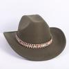 Popular European and American Fashion OL Style One-word Cowboy Hat Men's and Women's High-end Top Hat Jazz Hat Felt Hat
