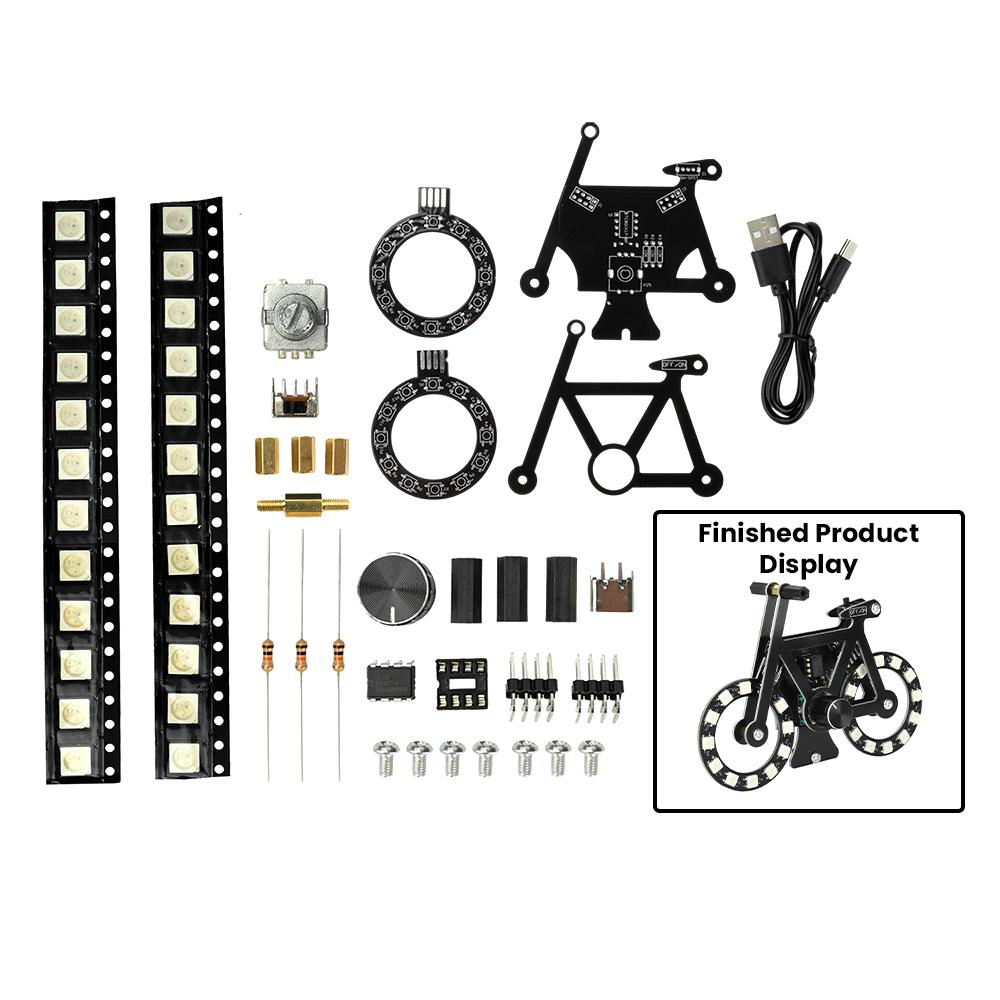 

DIY Bike Soldering Project Bicycle Electronic Suite With SMD RGB LED Lights Knob Control for STEM Education Valentine s Day Gift