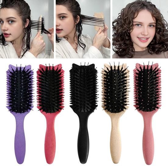 Cat Ear Curl Defining Brush Scalp Massage Reduces Frizz Anti-static Hair Comb Portable Men Women Hair Volumizing Detangling Bristles Brush