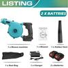 21V 2 In 1 Brushless Cordless Blower Vacuum Clean Air Blower Dust Blowing Dust Computer Collector 3000W For 18V Battery
