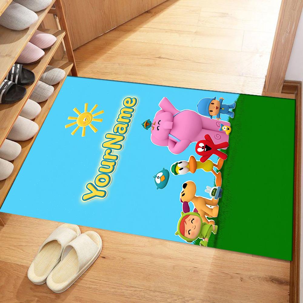 Alfombra Personalizable con Nombre de Pocoyó Adecuada para Exteriores Dormitorio Entrada Pasillo Alfombra Antideslizante Decorar Oficinas Regalo para Festivales