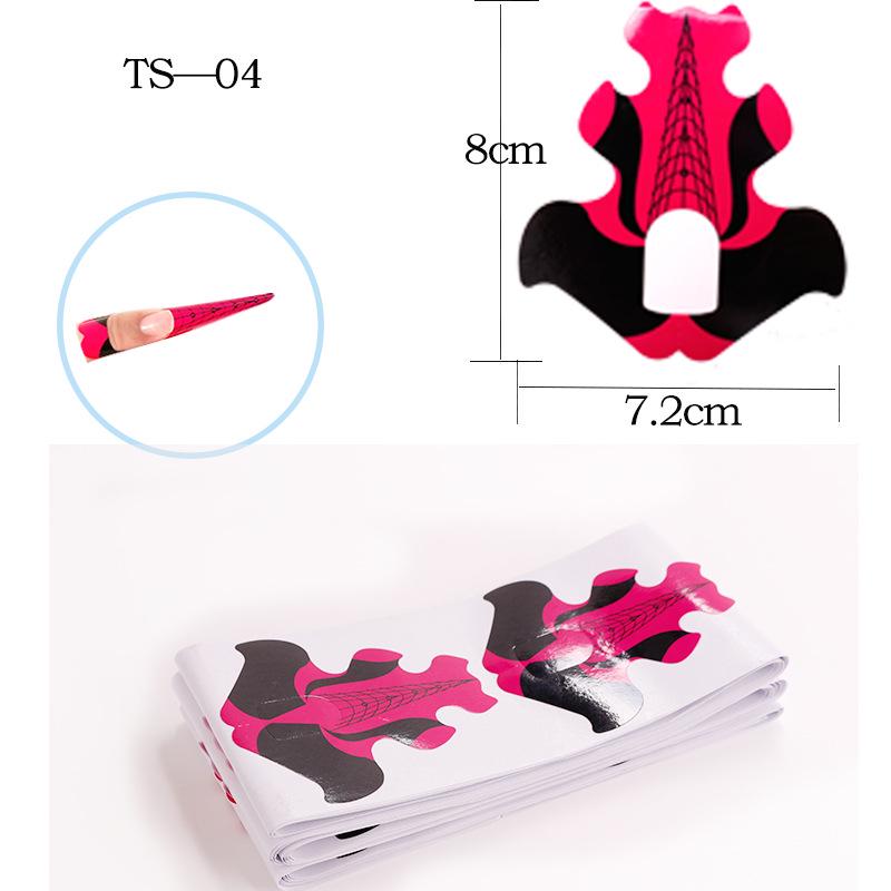 100-Piece French Light Therapy Nail Extension Forms: Butterfly & Horseshoe Designs