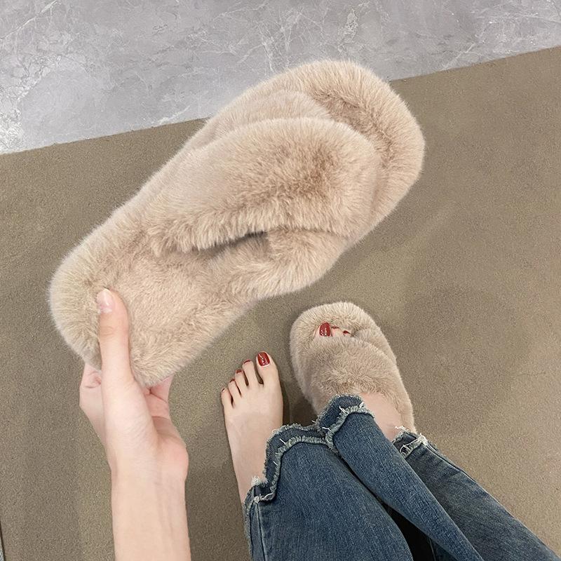 

Женские шлепанцы с перекрестным ворсом, новые, высококлассные, с толстой подошвой, для дома, интерьерные, однословные, хлопковые швабры 42