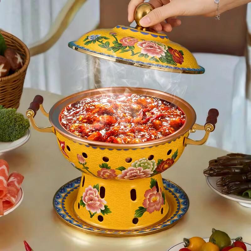 Naijiang Enamel Copper Single-Person Alcohol Hotpot