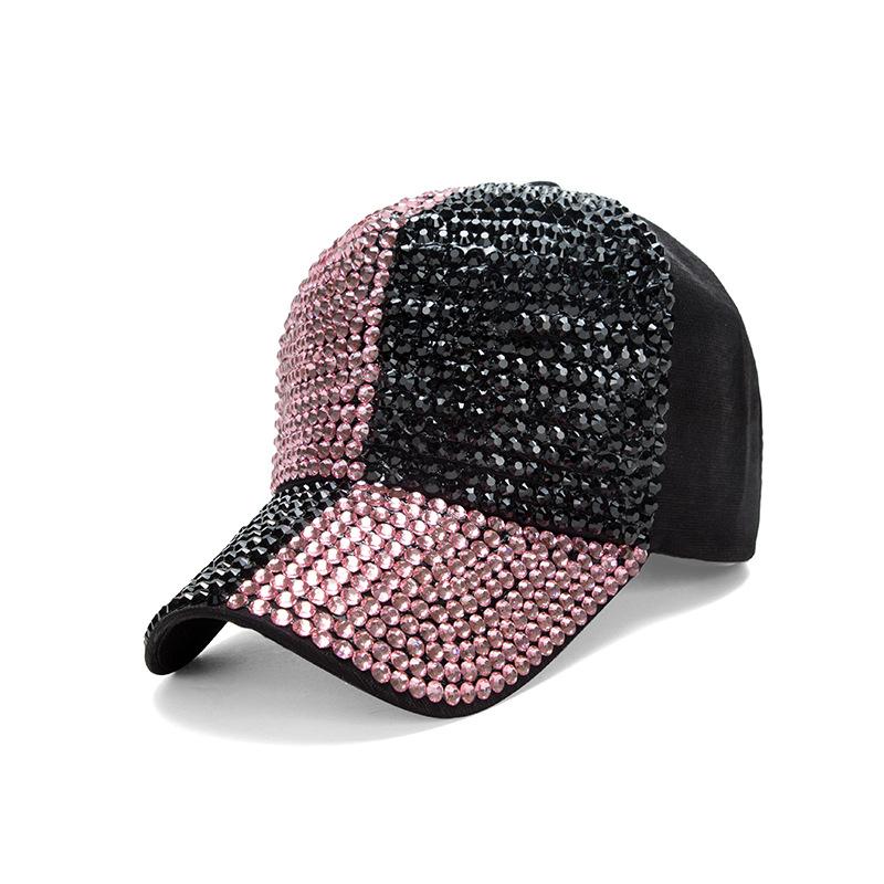 Rhinestone Fedora Jazz Hats Cowboy Hat For Women And Men Double-Sided Color Cap Red With Black Diamond Fedora
