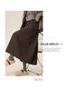 Gray Wool Blend High Waist A-Line Skirt for Women - Petite & Plus Sizes, Autumn/Winter 2025 Collection.