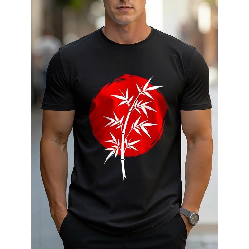 Men's Printed Short-sleeve T-shirt, Breathable Summer Half-sleeve Top,Stylish and Casual, Machine-washable ,Comfortable Fit