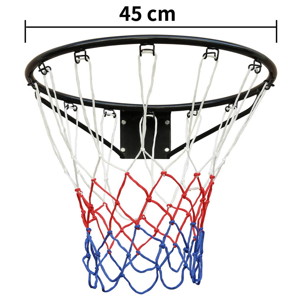 Aro de roda substituível de 45 cm, montado na parede, revestimento resistente às intempéries, com malha, preto
