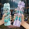 1PC Owl Bohemian Dreamcatcher Print 750ml Color Plastic Sports Water Bottle Leakproof Flip Straw Lid Suitable for Sports Office Home Use