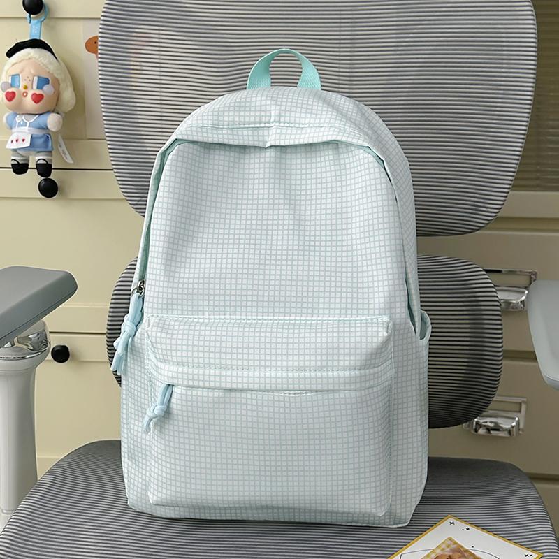 Student Schoolbag Large Capacity Check Backpack