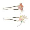 Vintage U Shape Hair Fork Classical Butterfly Flowers Hairpin Pearl Tassel Hair Stick  Hanfu