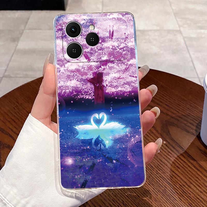 For Tecno Spark 40 4G KM5 Cases Clear Silicone Soft TPU Jelly Casing Cover Tecno Spark40 4G Cute Rabbit Cat Dinasaur Phone Case