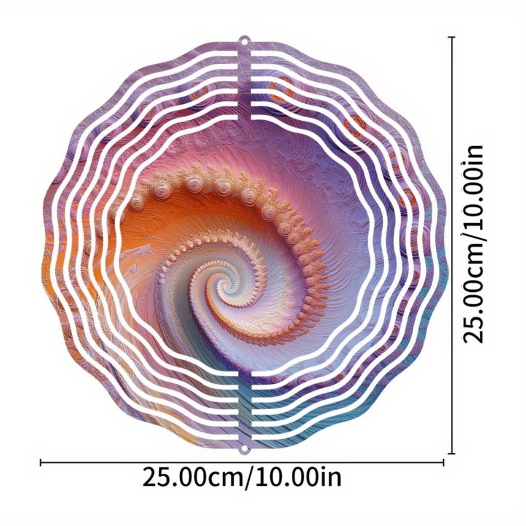 1pc 10-inch Metal Wind Spinner with 360° Hook, Artistic Rotating Wind Chime, Versatile Garden Hanging Decor for All Seasons, Ideal Gift for Friends