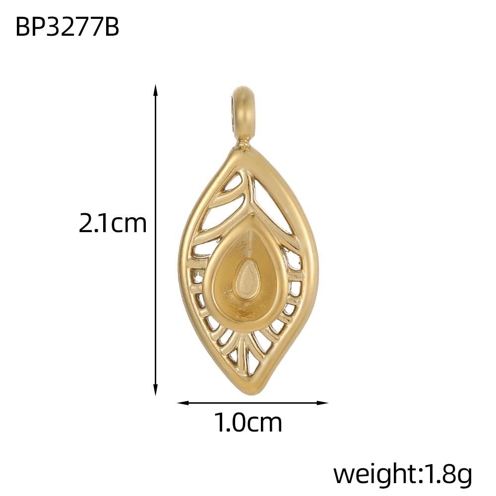 CARLIDANA Hot Sale Stainless Steel Charm Flower Moon Star Hamsa Evil Eye Necklace Inset Stone Pendants Women's DIY Jewelry
