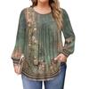 Dámské topy plus size košile s dlouhým rukávem kulatý výstřih splývavá tunika ležérní volná halenka L-5X