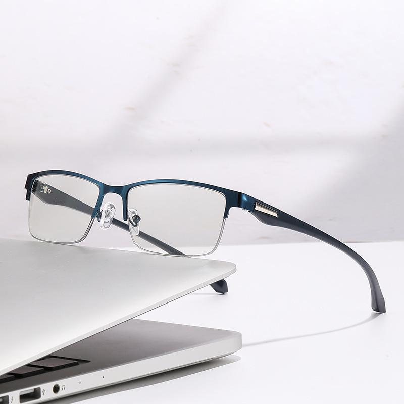 New Men's Semi-Rimless Photochromic Business Reading Glasses - Trendy Online Celebrity Style