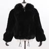New Women Winter Thick Natural Real Rex Rabbit Fur Coat Lady Warm Quality 100% Genuine Rex Rabbit Fur Jacket With Fox Fur Collar